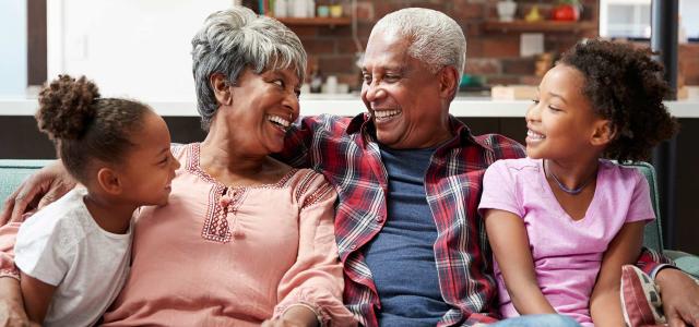 Retired Couple and Their Grandchildren